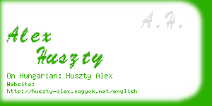 alex huszty business card